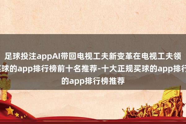 足球投注appAI带回电视工夫新变革在电视工夫领域中-买球的app排行榜前十名推荐-十大正规买球的app排行榜推荐