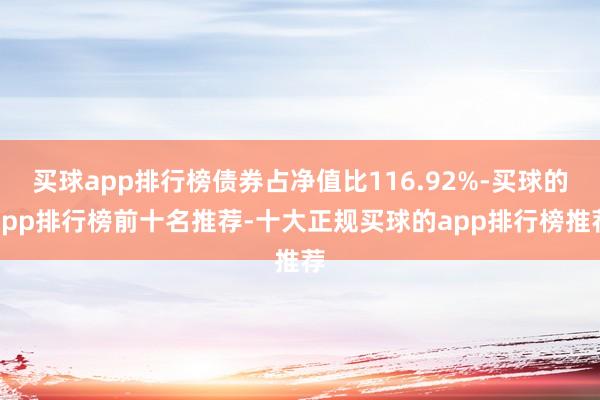 买球app排行榜债券占净值比116.92%-买球的app排行榜前十名推荐-十大正规买球的app排行榜推荐