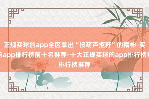 正规买球的app全区拿出“按葫芦抠籽”的精神-买球的app排行榜前十名推荐-十大正规买球的app排行榜推荐